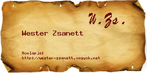 Wester Zsanett névjegykártya